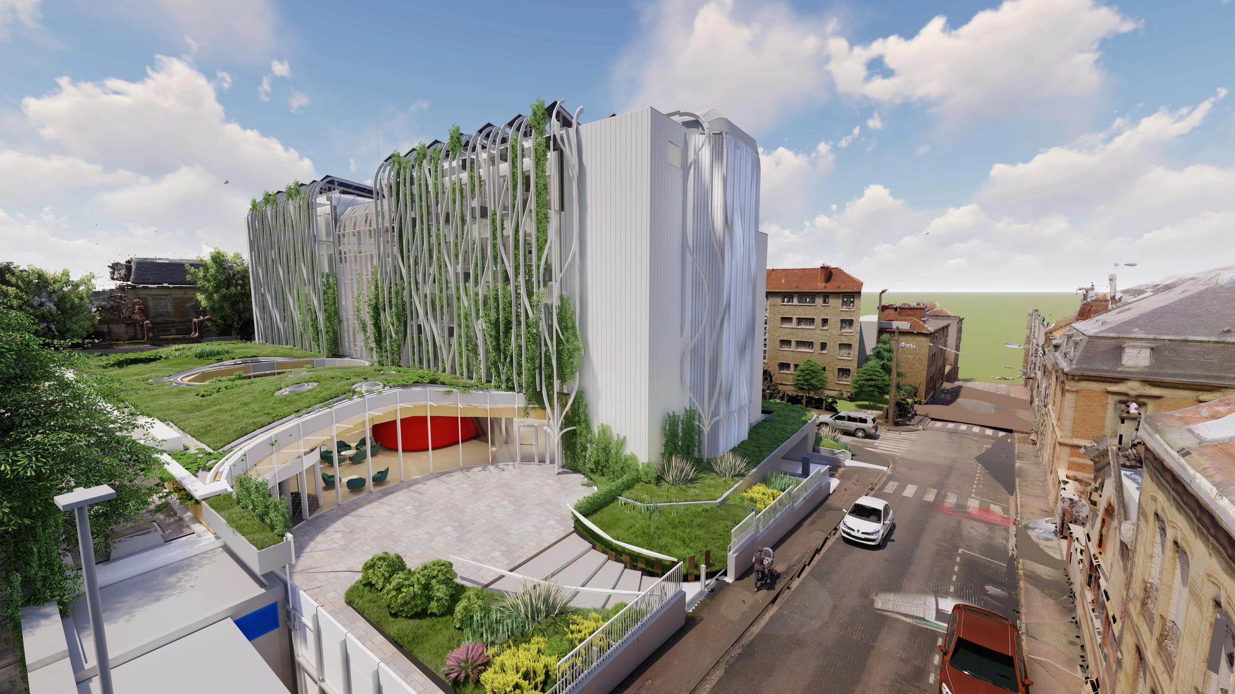 Épernay High School — high resolution facade render